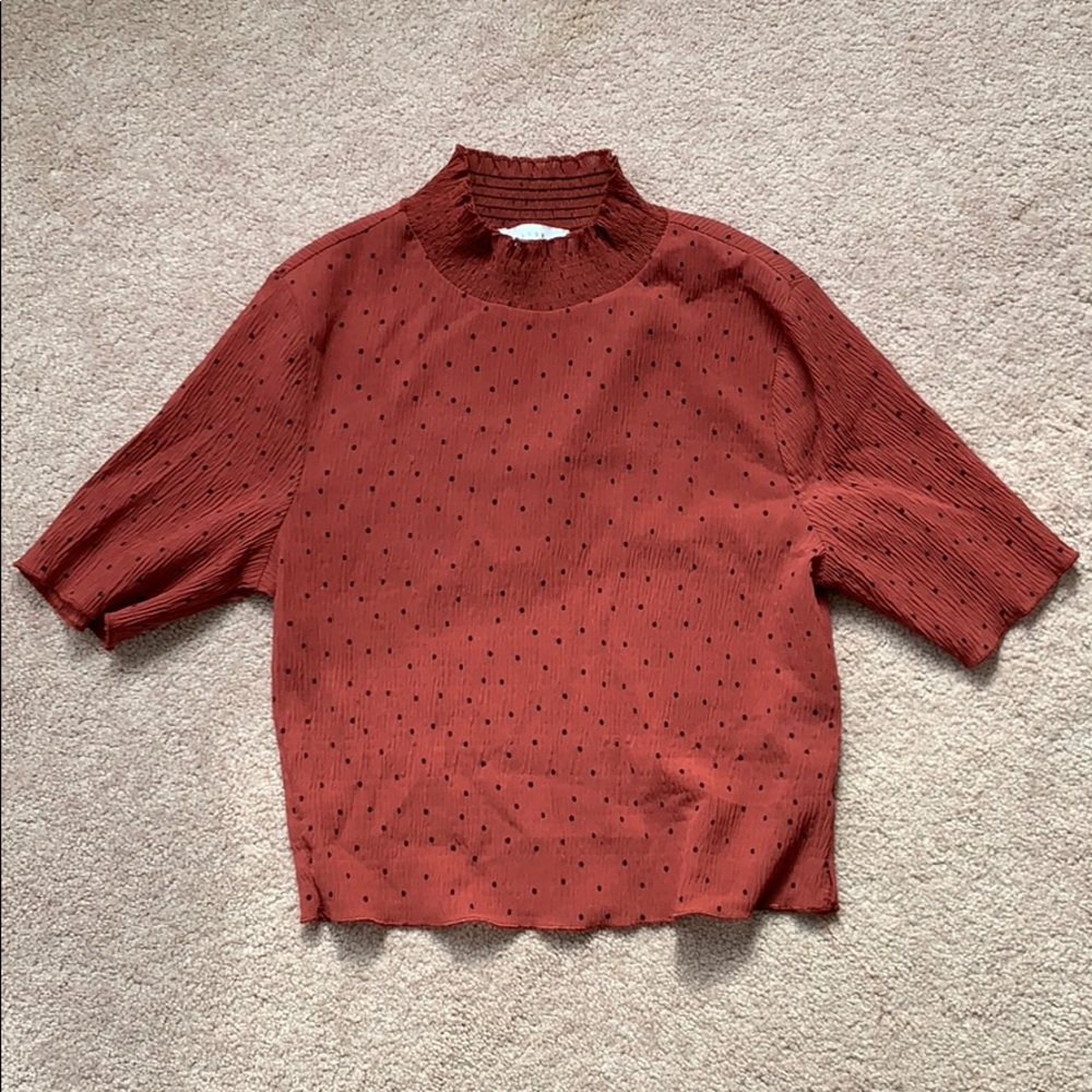 Lush polka dot sheer blouse 🤍